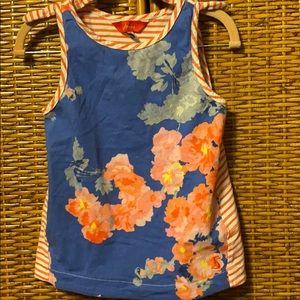 Joules floral/striped tank blue/pink/white size 6